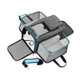 thumbnail image 3 of Transportín extensible para mascotas, transportador extensible para gatos, cómodo, transpirable, impermeable, lado suave, plegable para caminar, gris azul, 3 of 9