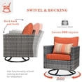 thumbnail image 3 of Ovios 6 Pieces Outdoor Patio Furniture with 30 inch Fire Pit Table All Weather Wicker Conversation Set with 360°Swivel Chair for Porch, 3 of 7