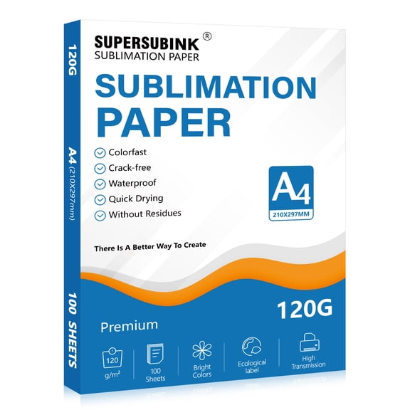 Sublimation Paper A4, 100 Sheets, 120gsm, Compatible with EPSON, SAWGRASS, RICOH, Brother Sublimation Printers 210x297mm