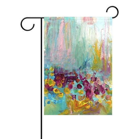 POPCreation Nature Spring Summer Autumn Winter Flower Seasonal Watercolor Decorative Garden Flag 12x18 Inches Abstract Art Floral Outdoor Welcome Flag Banner for Wedding Home Garden Decor