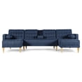 thumbnail image 2 of Sala Modular Doble Chaise Makora Brandon con Memory Foam y Respaldo Ajustable Lino Azul, 2 of 7