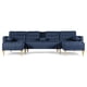 thumbnail image 2 of Sala Modular Doble Chaise Makora Brandon con Memory Foam y Respaldo Ajustable Lino Azul, 2 of 7