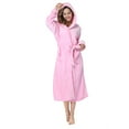 thumbnail image 2 of PajamaX Hooded Womens Robe, Long Plush Robes for Women, Two Side Pockets and Belts, Warm and Cozy (S, Pink), 2 of 7