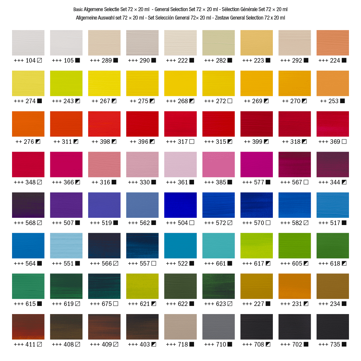 Amsterdam Standard Series Acrylic Paint Set, 20ml, 90-Colors 