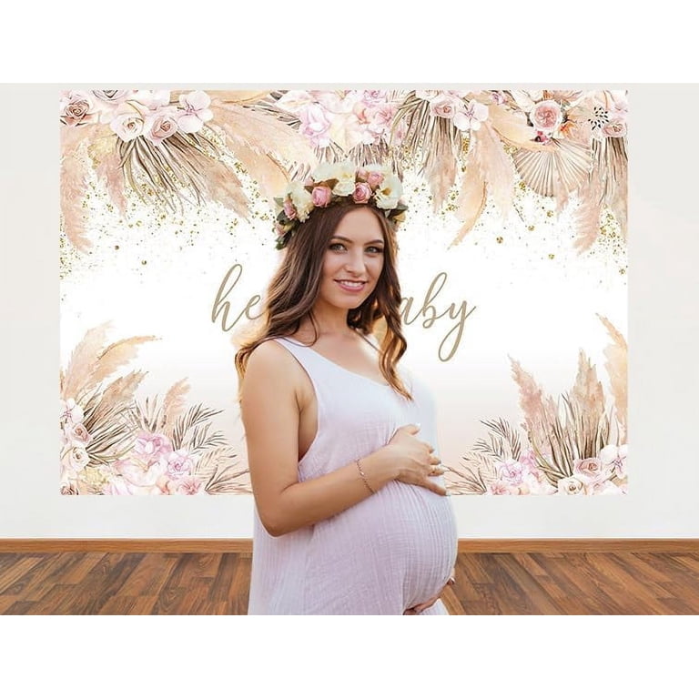 Toile Fond Baby Shower 3x2.4m Or Eucalyptus - Fond Photo Nouveau-né Vert