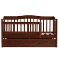 thumbnail image 5 of Tcbosik Platform Bed with Fence and Storage Drawers for Littles, Wood Bed Frame for Bedroom, Easy Assembly, Brown, 5 of 9