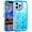 Blue, variant on Entronix iPhone 12/12 Pro Heavy Duty Glitter Case for Girls Women Liquid Bling Sparkle Shining Glitter Luxury Shockproof Quicksand Soft TPU Cover for iPhone 12/12 Pro 6.1" Rose