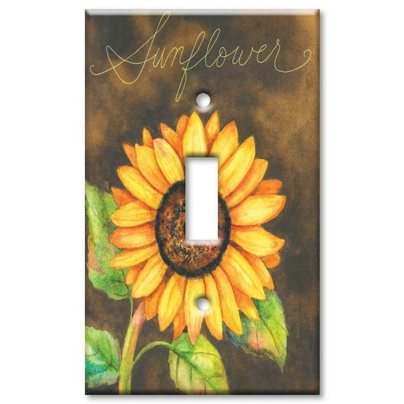Single Gang Toggle OVERSIZE Wall Plate - Sunflower