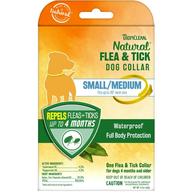 TropiClean Natural* Flea & Tick Repellent Collar for Small Dogs Fits Up to 20” Neck Size