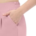 thumbnail image 5 of Cagogo Women Plus Size High Waisted Capri Pants with Pockets Solid Straight Leg Cropped Trousers Elegant Office Casual Summer Lounge Pants, Pink 3XL, 5 of 8