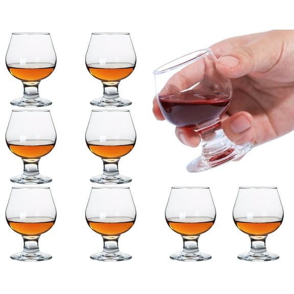 Shot Glasses, 50ml/1.75 oz Shot Glass Set of 8 Cute Brandy Cognac Glasses/Clear Shot Glasses/Mini Brandy Glass