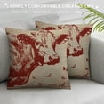 thumbnail image 3 of Qinduosi Throw Pillow Cover Vintage Cow Advertisment Home Decorative Linen Square Pillow Case for Men Women Boy Gilrs Bedroom Livingroom Cushion Cover Inch and Brown Pillowcase, 3 of 5
