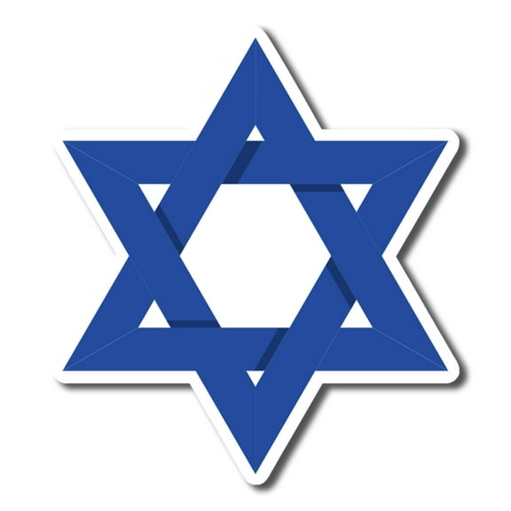 Magen David Star Shaped Israeli Flag Magnet Decal, 4.5x5 in, Automotive Magnet
