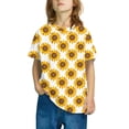 thumbnail image 2 of Zpanxa T-Shirts pour Filles Imprimé Stylé Col Rond Manches Courtes Été Décontracté Haut en Coton 7-8 Ans, 2 of 4