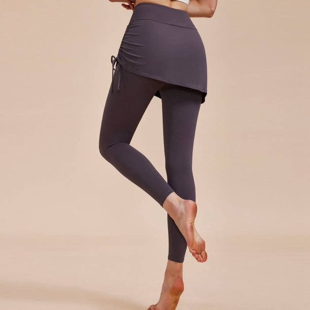 WILLBEST Pantalones de Yoga para Mujer, de Cintura Alta, con Efecto Lifting, para Bailar, Deportes, Fitness, de Dos Piezas, Elásticos, con Cordón Ajustable, Cómodos, para Entrenamiento Chica