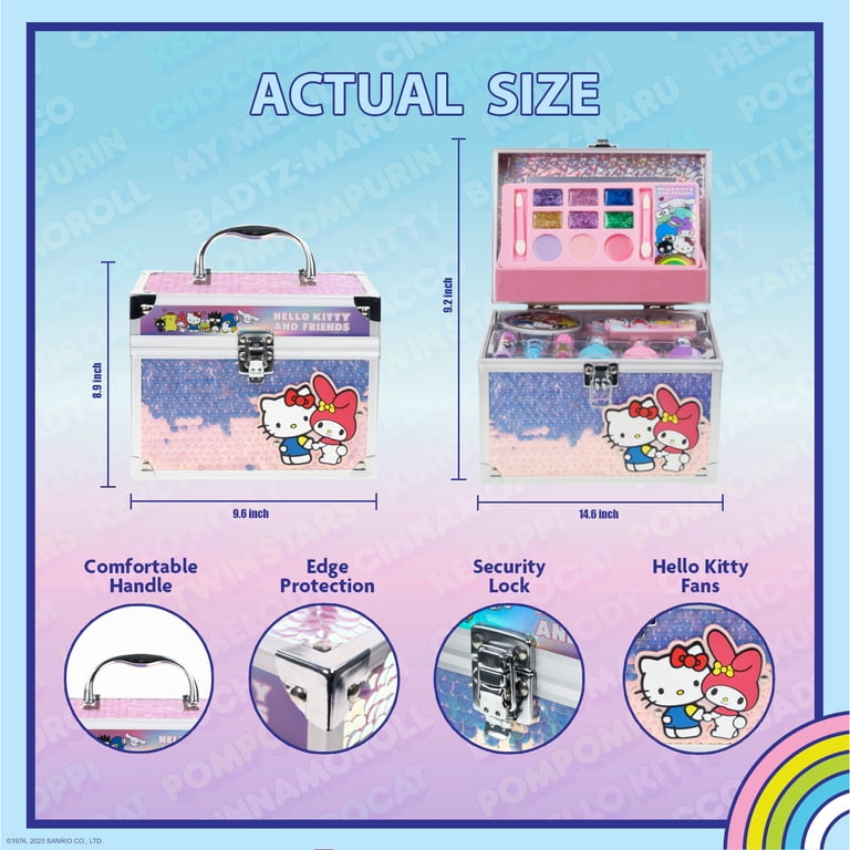 Townley Girl Hello Kitty Train Case Makeup Set, Ages 3+ photo 2