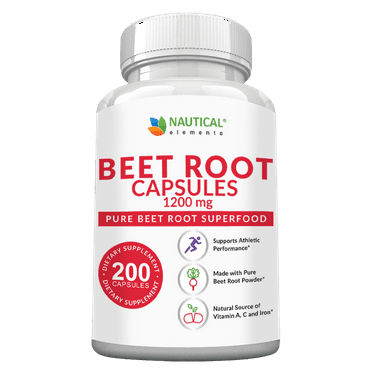 Beet Root Capsules - 1200mg Per Serving of Beet Supplement - 200 Beet Root Powder Capsules