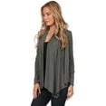 thumbnail image 2 of Women's Solid Open Front Long Sleeve Lightweight Soft Basic Sweater Cardigan, 2 of 4