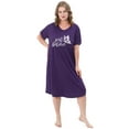 thumbnail image 3 of FEREMO 2 Pack Plus Size Nightgowns for Women Short Sleeve Printed Sleepwear Long Comfy Sleep Gown, 3 of 6