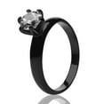 thumbnail image 2 of Black Solitaire Wedding Ring - CZ Wedding Ring - Titanium Wedding Ring - Engagement Ring, 6.5, 2 of 3