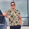 thumbnail image 4 of Gukieu Tropical Mask Flamingo Print Men's Quick-drying POLO Shirt, Button-down Summer T-shirt, Suitable for Work and Outdoor Activities-Small, 4 of 6