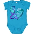 thumbnail image 3 of Inktastic Suicide Prevention Awareness Purple and Teal Heart Ribbon Boys or Girls Baby Bodysuit, 3 of 5