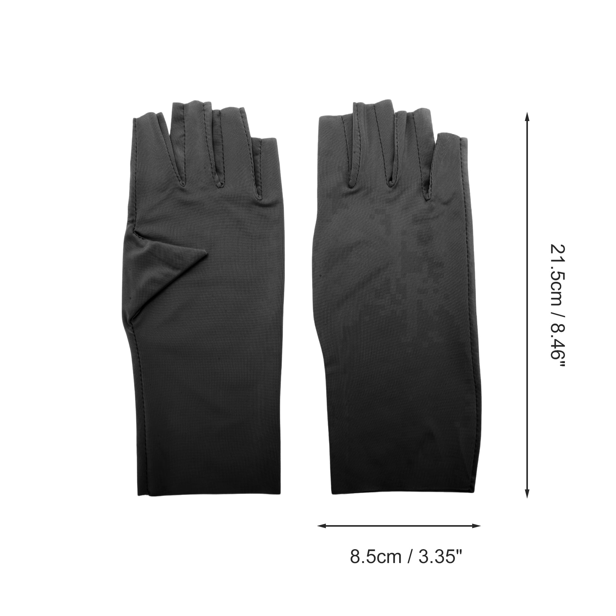 Unique Bargains Thin Sunprotection Manicure Gloves 1 Pair Black