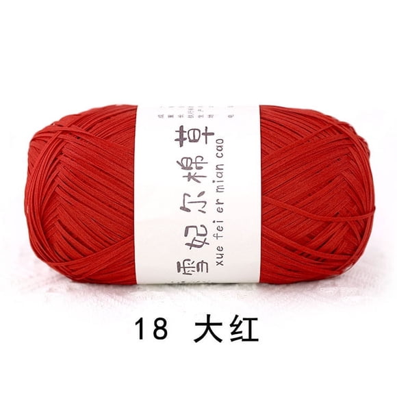 Firefly Hope Fil de Raphia 100G pour Crochet, Fil de Coton Doux pour Crochet Sac/chapeau de Plage d'Été, 503 Yards Fil de Papier Ruban pour Débutants Tricot à la Main Sac à Main, Rouge