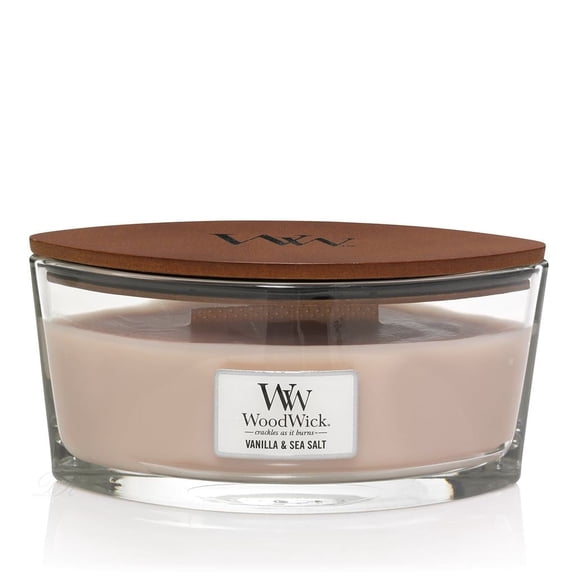 WoodWick - Vanilla and Sea Salt Hearthwick Ellipse Candle