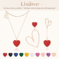 thumbnail image 7 of Linawe Red Heart Dangle Earrings for Women Trendy, Rose Gold Drop Earrings Dangling, Titanium Stainless Steel Hypoallergenic Cute Asymmetrical Mismatched Love Earrings Jewelry, 7 of 7