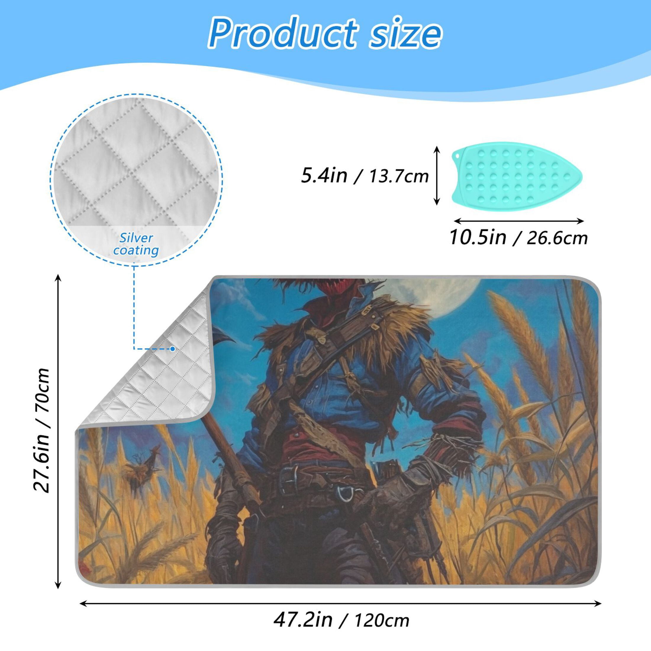 Halloween Scarecrow Resurrection Ironing Mat Blanket for Table Top Travel Portable Ironing Board Pad 47.2x27.6 Inch