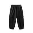 thumbnail image 3 of Piuwrlz Baby Boys Black Sweatpants Cotton Cargo Pants Relaxed Fit Jogger Pant Black Size 100, 3 of 9