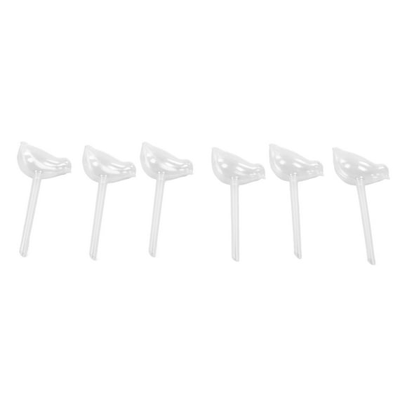 Plant Waterer, 6Pcs PVC Imitation Glass Plant Watering Spikes Automatic Bird Shape Design Portable For Indoor