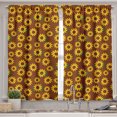 thumbnail image 2 of Ambesonne Sunflower Valance & Curtain, Cartoon Blossoms, 55"x24", Brown Yellow Green, 2 of 6