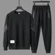 thumbnail image 3 of Conjunto de camiseta y pantalones de jogging para hombre, ropa gris para hombre, sudadera, chándal, trajes deportivos con alfabeto, moda, conjunto elegante de 2 piezas, XL, 3 of 5