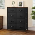 thumbnail image 2 of ZHOUB Fabric Dresser for Bedroom, Tall Dresser with 8 Drawers, Storage Tower with Fabric Bins, Double Dresser, Chest of Drawers for Closet, Living Room, Hallway, Black and Rustic Brown-Wooden Black, 2 of 9
