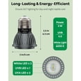 thumbnail image 3 of UVB Light for Reptiles, 3 W 5.0 UVB Bulb, Tropical Reptile UVA UVB Lamp for Calcium & Vitamin D3 Synthesis, High Intensity LED Lamp for Turtle, Lizard & Red-Footed Tortoise, 3 of 7