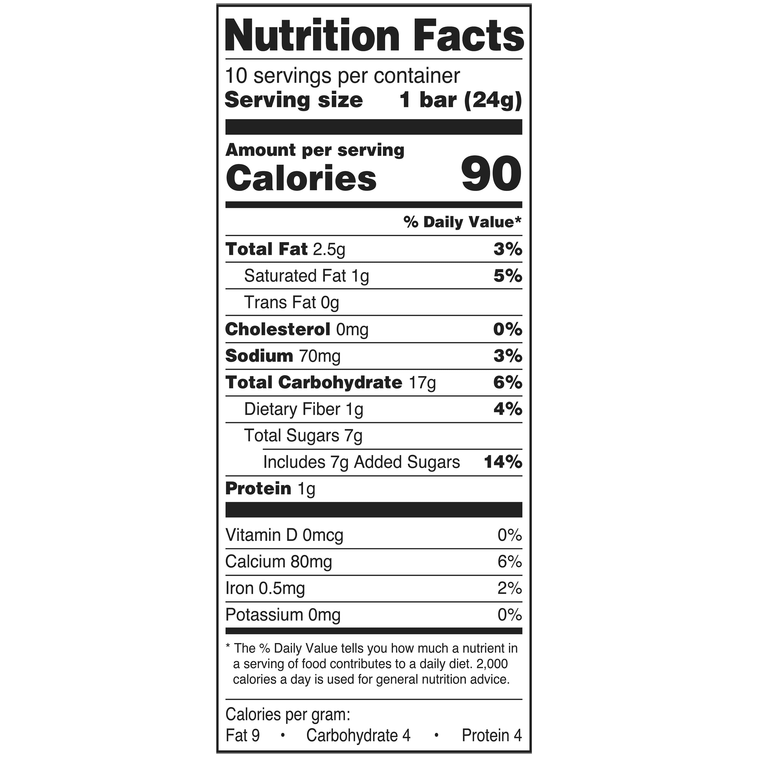 (4 pack) Great Value Chocolate Chip Chewy Granola Bars, 0.84 oz, 10 Count
