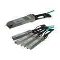 thumbnail image 1 of StarTech.com AOC Breakout Cable for Cisco QSFP-4X10G-AOC5M, 5m/16.4ft 40G 1x QSFP+ to 4x SFP+ AOC Cable, 40GbE/40Gb QSFP Plus Transceiver Module Active Optical Fiber Breakout Cable, C9300 - Lifetime Warranty (QSFP4X10GAO5) - Breakout cable - QSFP+ latched to SFP+ latched - 5 m - fiber optic - SFF-8431/SFF-8432/SFF-8436 - active - black, 1 of 2