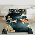 thumbnail image 2 of Feelyou Japanese Fish Child Bedding Comforter Set, Tokyo Cherry Blossoms Twin Comforter Sets, Cartoon Animal Reversible Bedding Set, Luxury Bedroom Decor, 2 Pieces, 2 of 8