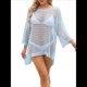 thumbnail image 1 of Vestido de Crochet de Gran Tamaño para Mujer, con Cuello y Aberturas, para Verano Azul un Tamaño, 1 of 10