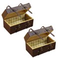 thumbnail image 1 of Maleta de cuero en miniatura Vintage decoración 1/12 muñecas Tronco Tronco Caja de equipaje Bolsa de viaje Juguete de madera Joyería Organizador 2 piezas Eigraketly FN003577-00, 1 of 3