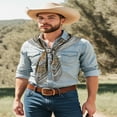 thumbnail image 3 of DEBGFS 35 Inch Wild Rag Cowboy Scarves for Men  Large Rancher Neckerchief Silk Feel  Oversize Western Bandana,darkorange,One Size, 3 of 6
