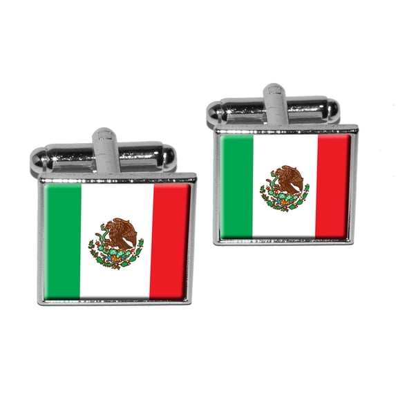 Mexico Mexican Flag Square Cufflinks