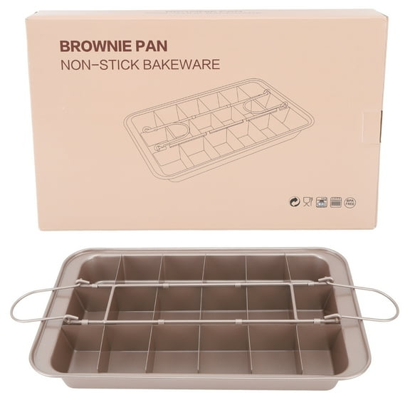 Stainless Steel Brownie Pan - Non-Stick Square Baking Tray with Solid Base