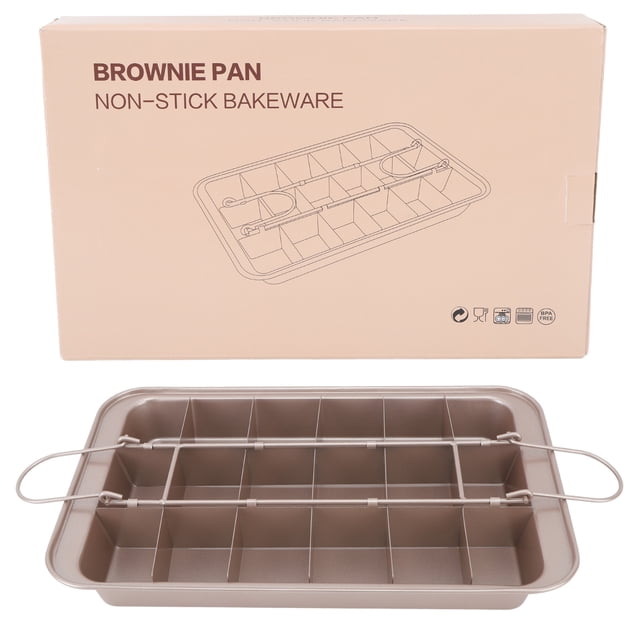 Bandeja para hornear brownies, de acero inoxidable, resistente a las manchas, con base sólida y gruesa, molde cuadrado para hornear pan y magdalenas.
