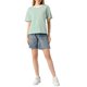 thumbnail image 2 of Camisetas de mujer INSPIRE CHIC de rayas, de manga corta, cuello redondo, tops casuales, M Verde, 2 of 6