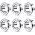 thumbnail image 1 of 6 Piezas Anillos de Desbordamiento de Fregadero, Cubierta Decorativa de Desbordamiento de Fregadero de Baño de Cocina, Plata, 3*2.2*1.5cm, 1 of 3