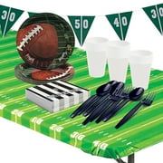 130 Pieces Football Disposable Tableware Party Kit for 24 Guests