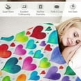 thumbnail image 3 of ONETECH Love Heart Flannel Couple Colorful Love Heart Pattern Plush Throw Blanket, Rainbow Heart All Season,Bed Blanket for Kids Room Decor Throw, 3 of 6